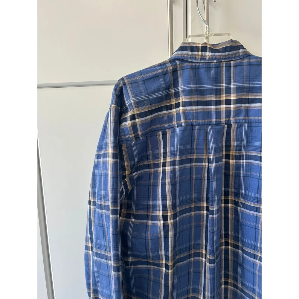 Wrangler‎ Rugged Wear Mens Blue Plaid Button Down Shirt XL RWL41MB